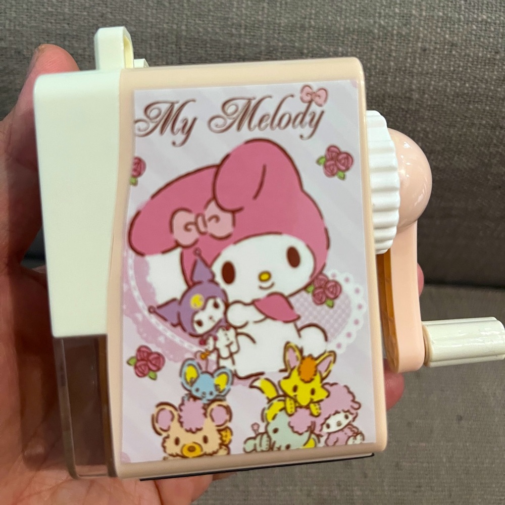Hello Kitty My Melody Pink Cream Manual Pencil Sharpener